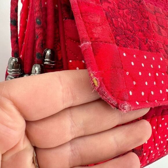 Donna Sharp Floral Polka Dot Leopard Red Adjustable Crossbody Purse Bag - Picture 7 of 16